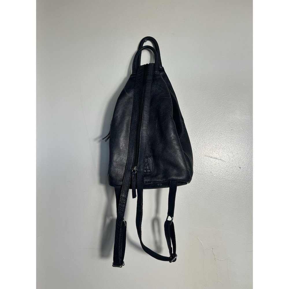 Free People Black Leather Backpack Satchel - Picture 7 of 16